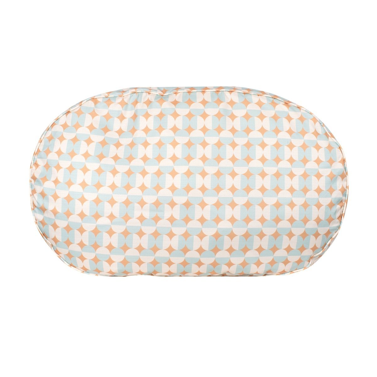 Oval Lounger Bed | Modern Geo Bolstered Dog Bed with Washable Cover & Plush Loft Fill