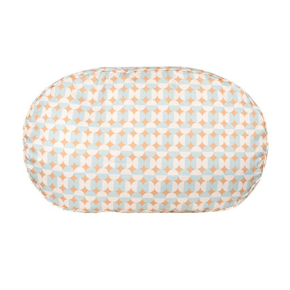Oval Lounger Bed | Modern Geo Bolstered Dog Bed with Washable Cover & Plush Loft Fill