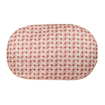 Oval Lounger Bed | Modern Geo Bolstered Dog Bed with Washable Cover & Plush Loft Fill