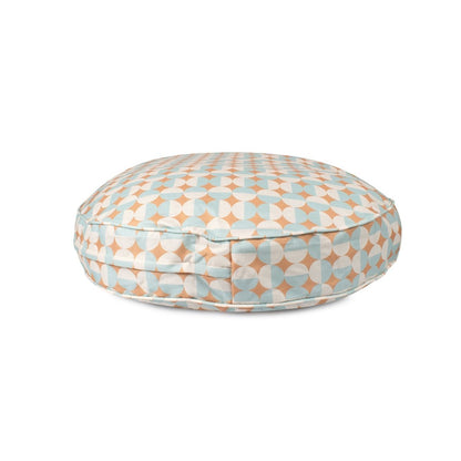 Oval Lounger Bed | Modern Geo Bolstered Dog Bed with Washable Cover & Plush Loft Fill