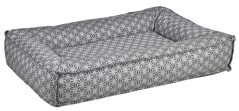 Divine Futon Mercury Dog Bed – Low-Profile Upholstery Fabric with Overstuffed Bolsters & Cool Gel Memory Foam Cushion, Removable Washable Cover, Ideal for Large Breed Dogs