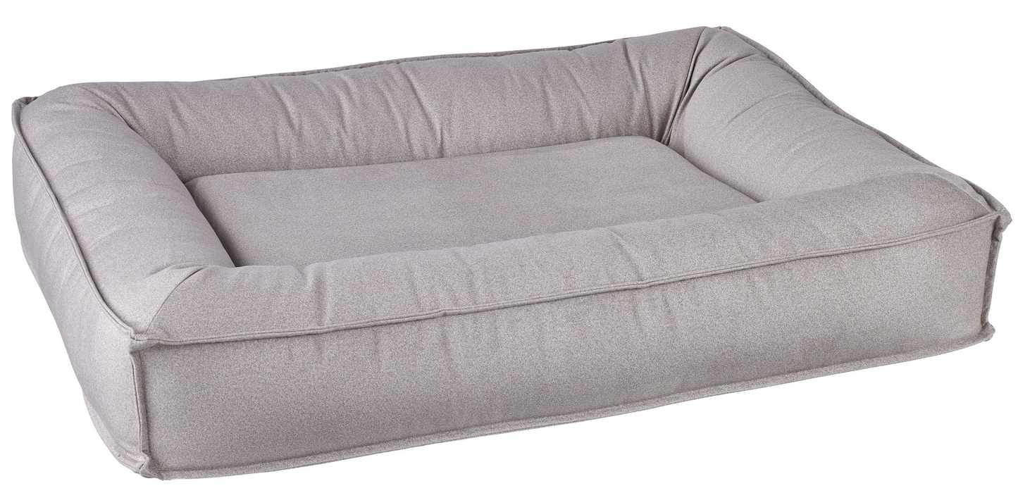 Divine Futon Sandstone Dog Bed – Low-Profile Upholstery Fabric with Overstuffed Bolsters & Cool Gel Memory Foam Cushion, Removable Washable Cover, Ideal for Large Breed Dogs