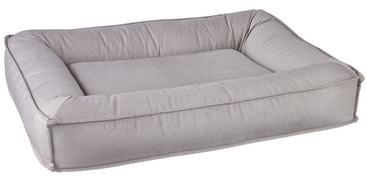 Divine Futon Sandstone Dog Bed – Low-Profile Upholstery Fabric with Overstuffed Bolsters & Cool Gel Memory Foam Cushion, Removable Washable Cover, Ideal for Large Breed Dogs