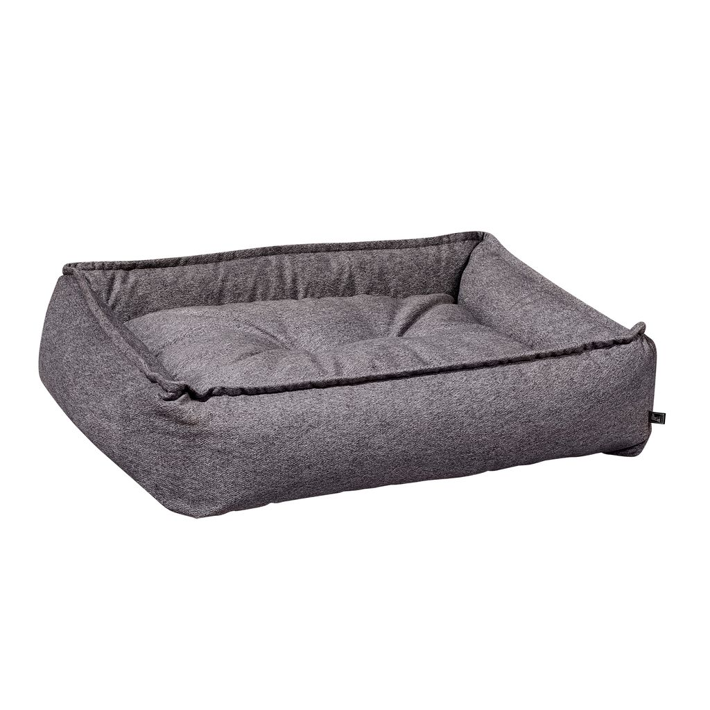 Sterling Lounge Bed Gravel – Low-Profile Dog Bed with Pinched Edge Trim, One-Piece Attached Cushion, Removable Washable Cover, Premium Upholstery Fabric & Supportive Fiber Fill