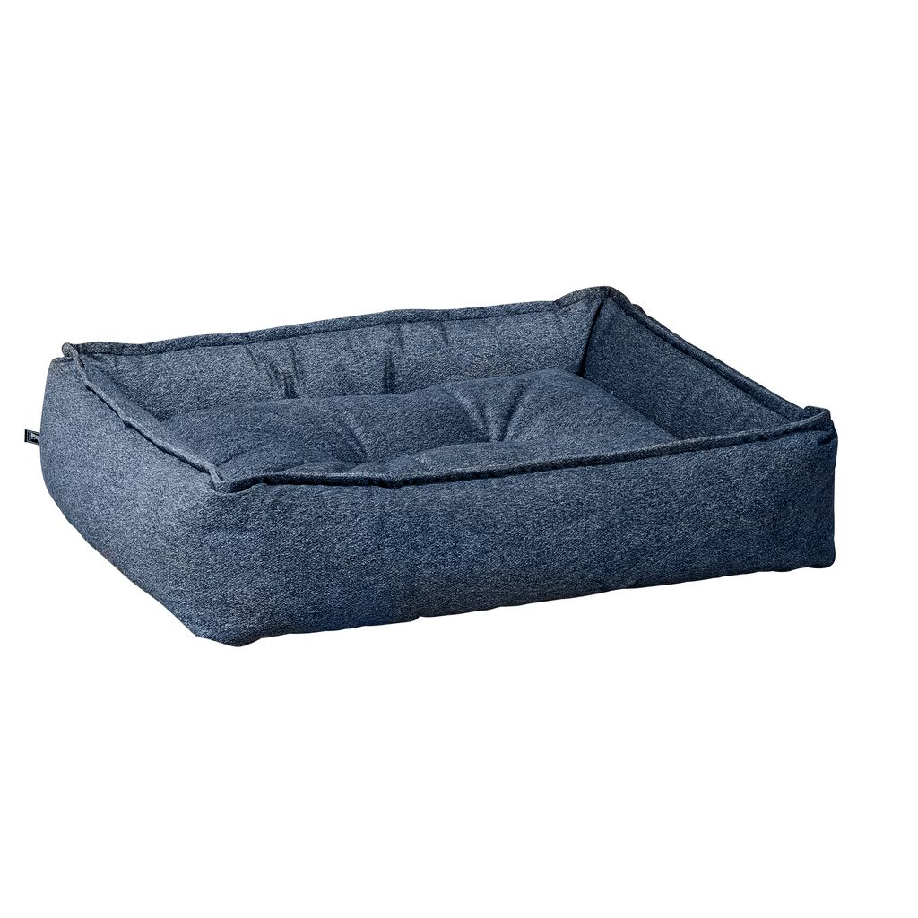 Sterling Lounge Dog Bed – River Blue Upholstery-Grade Fabric with Pinched Edge Trim, High-Memory Fiber Fill, Machine Washable