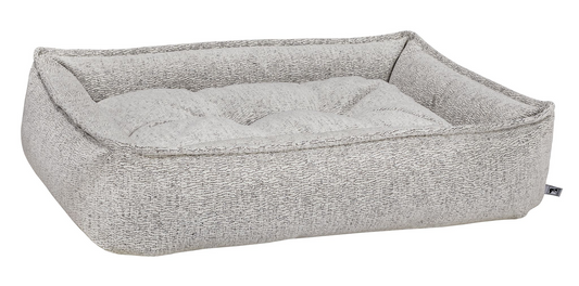 Sterling Lounge Dog Bed – Seagull Gray Upholstery-Grade Fabric with Pinched Edge Trim, High-Memory Fiber Fill, Machine Washable
