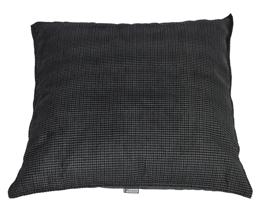 Soho Square Dog Bed – Iron Mountain Grey Upholstery-Grade Fabric with Pinched Edge Detail, Overstuffed High-Memory Fiber Fill, Removable Washable Cover