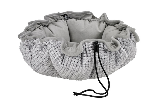 Buttercup Pet Bed – Convertible Glacier Upholstery Fabric Nest for Cats & Small Dogs, Reversible & Machine Washable
