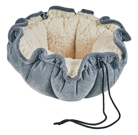 Buttercup Pet Bed – Convertible Mineral Upholstery Fabric Nest for Cats & Small Dogs, Reversible & Machine Washable