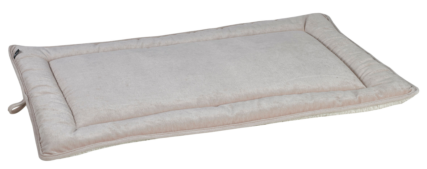 Cosmopolitan Dog Mat – Blush Two-Tone Reversible Travel & Home Mat with Raised Border, Upholstery Fabric, Machine Washable