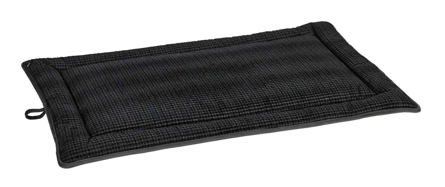 Cosmopolitan Dog Mat – Iron Mountain Grey Reversible Travel & Home Mat with Raised Border, Durable Upholstery Fabric, Machine Washable