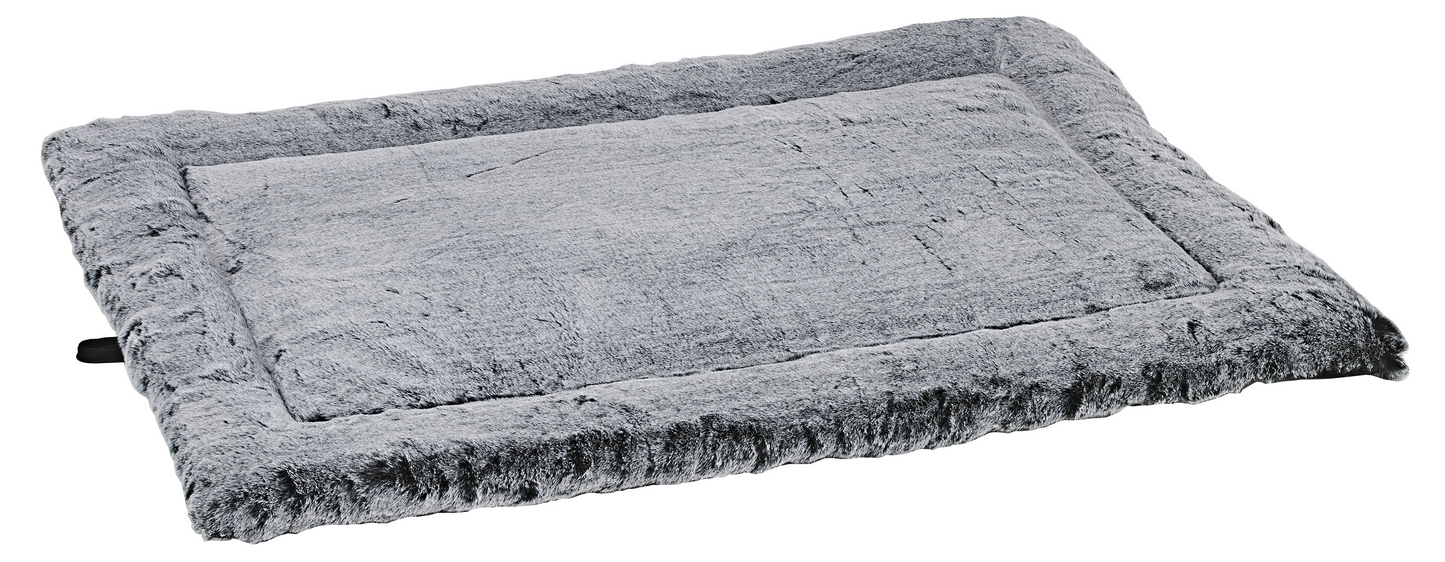 Cosmopolitan Dog Mat – Royal Sterling Faux Fur Reversible Travel & Home Mat with Raised Border, Durable Upholstery Fabric, Machine Washable