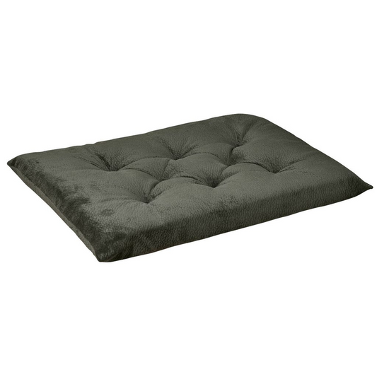 Tufted Dog Crate Cushion – Coal Upholstery Fabric, High-Memory Polyester Fiber, Machine Washable, Versatile Crate or Lounge Mat