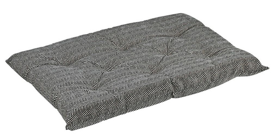 Tufted Dog Crate Cushion – Herringbone Upholstery Fabric, High-Memory Polyester Fiber, Machine Washable, Versatile Crate or Lounge Mat