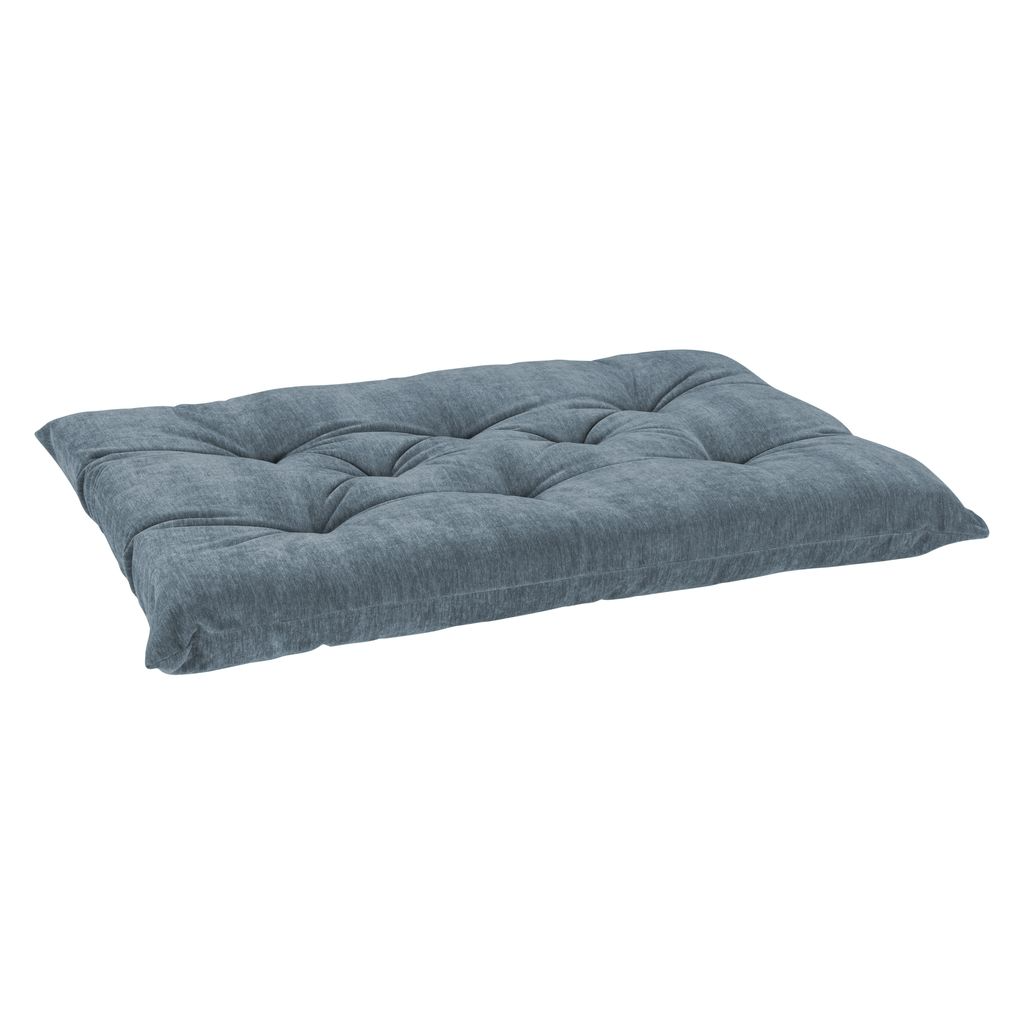 Tufted Dog Bed Cushion – Mercury Gray Upholstery-Grade Fabric, High-Memory Fiber Fill, Machine Washable, Fits Donut Bed or Crate
