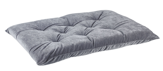 Tufted Dog Bed Cushion – Pumice Gray Upholstery-Grade Fabric, High-Memory Fiber Fill, Machine Washable, Fits Donut Bed or Crate