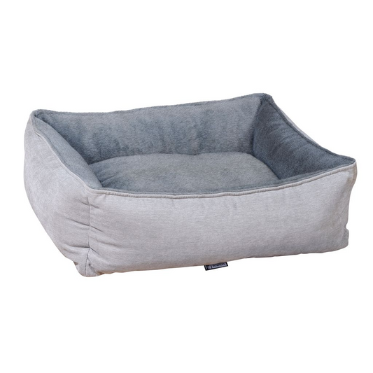 B-Lounge Dog Bed – Koala Natural Cotton or Deluxe Faux Fur, Zippered Removable Washable Cover, High-Memory Polyester Fiber Cushion, Versatile Crate or Travel Mat