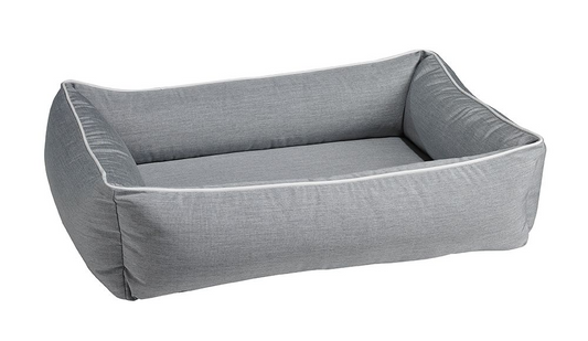 Urban Lounger Dog Bed – Heather Grey with Zippered Removable Washable Cover, Orthopaedic Fibre Topped Insert, High-Memory Polyester Bolster, Durable Upholstery, Sleek Modern Design