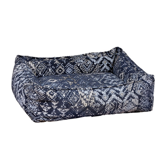 B-Lounge Dog Bed – Mendocino Natural Cotton or Deluxe Faux Fur, Zippered Removable Washable Cover, High-Memory Polyester Fiber Cushion, Versatile Crate or Travel Mat