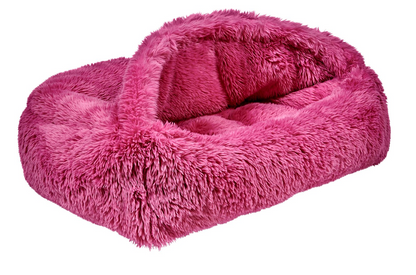Canopy Cozy Dog Bed | Plush Covered Bed for Calm & Comfort