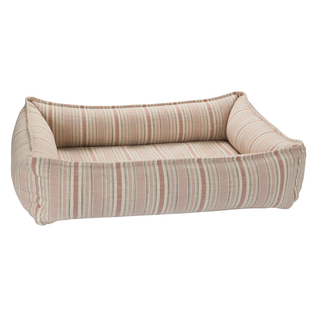 Urban Lounger Dog Bed – Sanibel Stripe with Orthopaedic Fibre-Topped Bottom Insert, Zippered Removable Washable Cover, High-Memory Polyester Bolster, Durable Upholstery, Sleek Modern Design