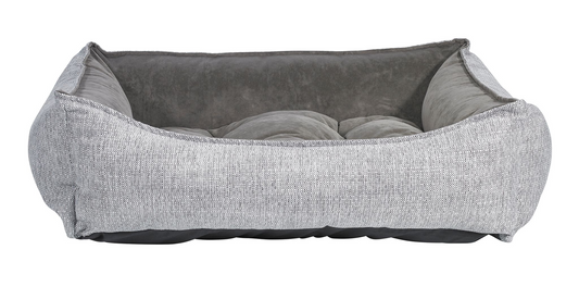 Scoop Dog Bed – Allumina with Easy-Entry Scooped Front, Zippered Removable Washable Cover, Orthopaedic Tufted Fibre Cushion, Durable Upholstery, High-Memory Polyester Fill, European Style Trim