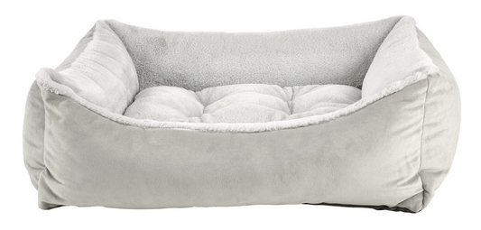 Scoop Dog Bed – Cloud with Easy-Entry Scooped Front, Zippered Removable Washable Cover, Orthopaedic Tufted Fibre Cushion, Durable Upholstery, High-Memory Polyester Fill, European Style Trim