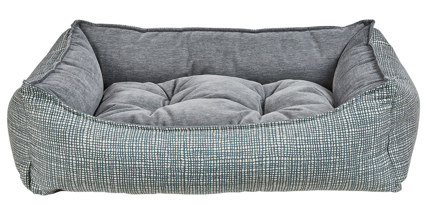 Scoop Hampton Dog Bed – Two-Tone Upholstery Fabric with Scooped Front, Removable Washable Cover & Cushion, Supportive Fiber Fill, Ideal for Older or Arthritic Dogs