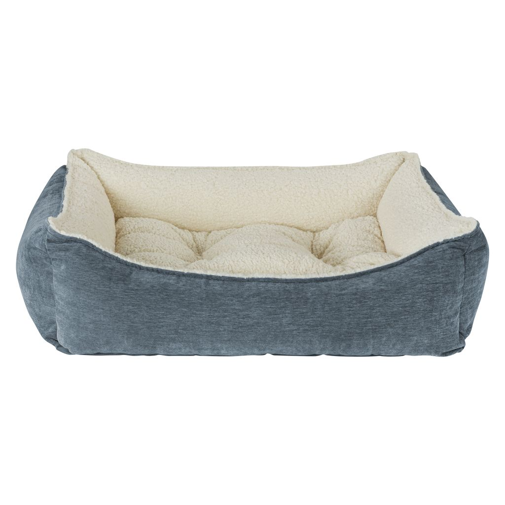 Scoop Mineral Dog Bed – Two-Tone Upholstery Fabric with Scooped Front, Removable Washable Cover & Cushion, Supportive Fiber Fill, Ideal for Older or Arthritic Dogs