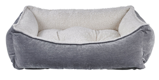 Scoop Pumice Dog Bed – Two-Tone Upholstery Fabric with Scooped Front, Removable Washable Cover & Cushion, Supportive Fiber Fill, Ideal for Older or Arthritic Dogs