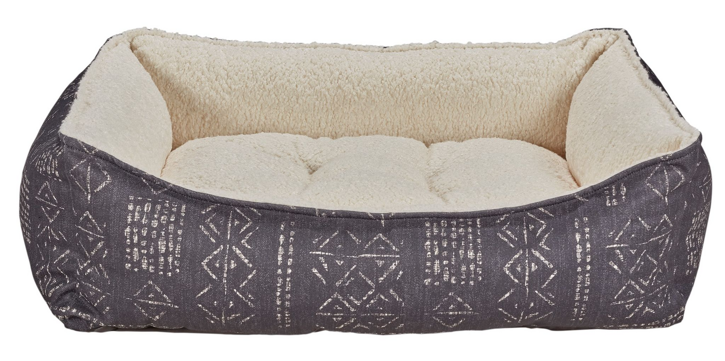Scoop Tulos Dog Bed – Two-Tone Upholstery Fabric with Scooped Front, Removable Washable Cover & Cushion, Supportive Fiber Fill, Ideal for Older or Arthritic Dogs