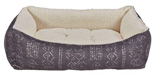 Scoop Tulos Dog Bed – Two-Tone Upholstery Fabric with Scooped Front, Removable Washable Cover & Cushion, Supportive Fiber Fill, Ideal for Older or Arthritic Dogs