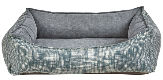 Oslo Ortho Bed Hampton – Two-Tone Upholstery Fabric with Scooped Front, Cool Gel Memory Foam Cushion, Removable Washable Cover, Supportive Bolster, Ideal for Comfort & Temperature Regulation