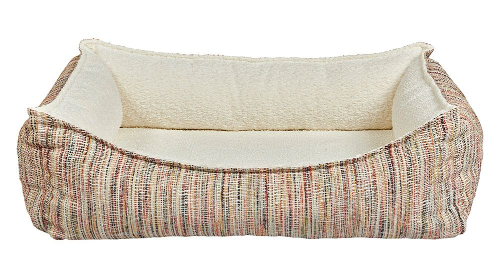 Oslo Ortho Bed Sorrento – Two-Tone Upholstery Fabric with Scooped Front, Cool Gel Memory Foam Cushion, Removable Washable Cover, Supportive Bolster, Ideal for Comfort & Temperature Regulation