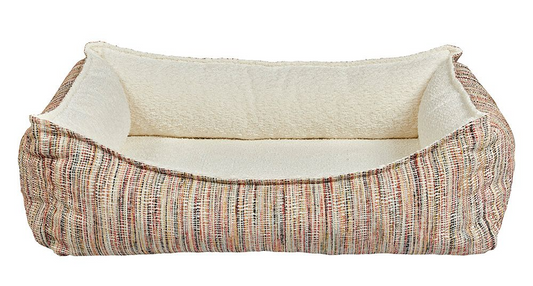 Oslo Ortho Bed Sorrento – Two-Tone Upholstery Fabric with Scooped Front, Cool Gel Memory Foam Cushion, Removable Washable Cover, Supportive Bolster, Ideal for Comfort & Temperature Regulation