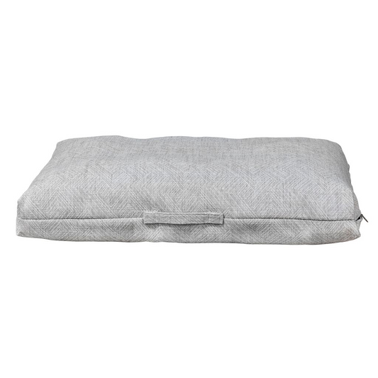 The Avenue Milkshake Dog Bed – Rectangular Cotton-Linen Fabric with Tufted Washable Cushion, Removable Cover, Carry Handle, Comfortable for Dogs That Like to Stretch Out