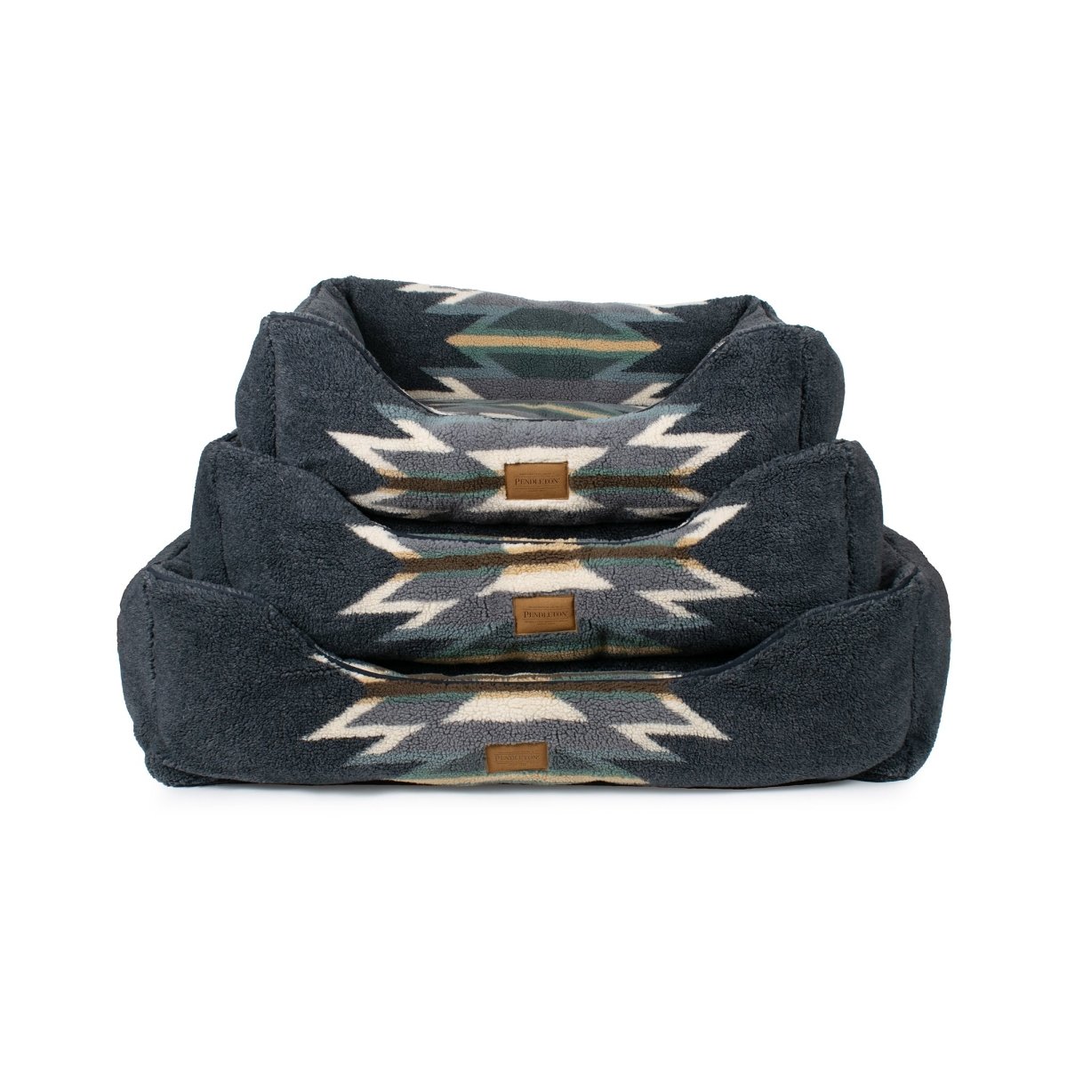 Pendleton Berber Kuddler | Plush Bolster Dog Bed with Recycled Fill & Washable Cover