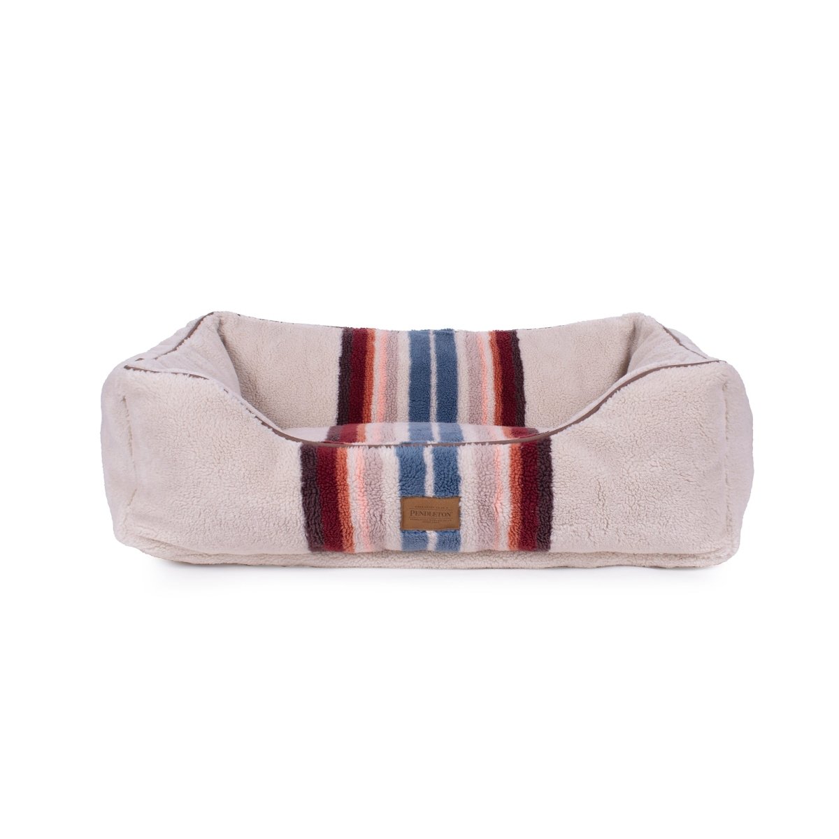 Pendleton Berber Kuddler | Plush Bolster Dog Bed with Recycled Fill & Washable Cover