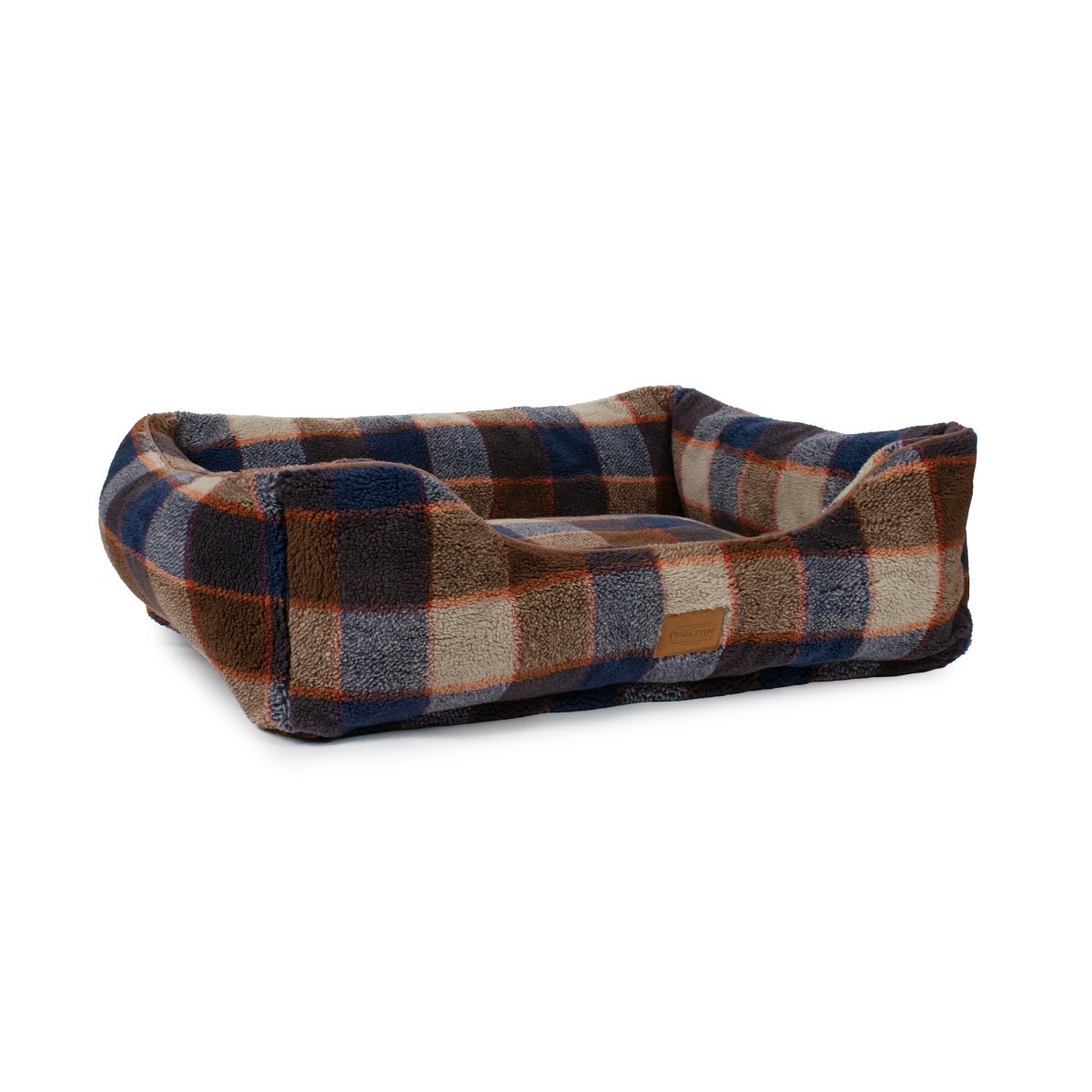 Pendleton Berber Kuddler | Plush Bolster Dog Bed with Recycled Fill & Washable Cover