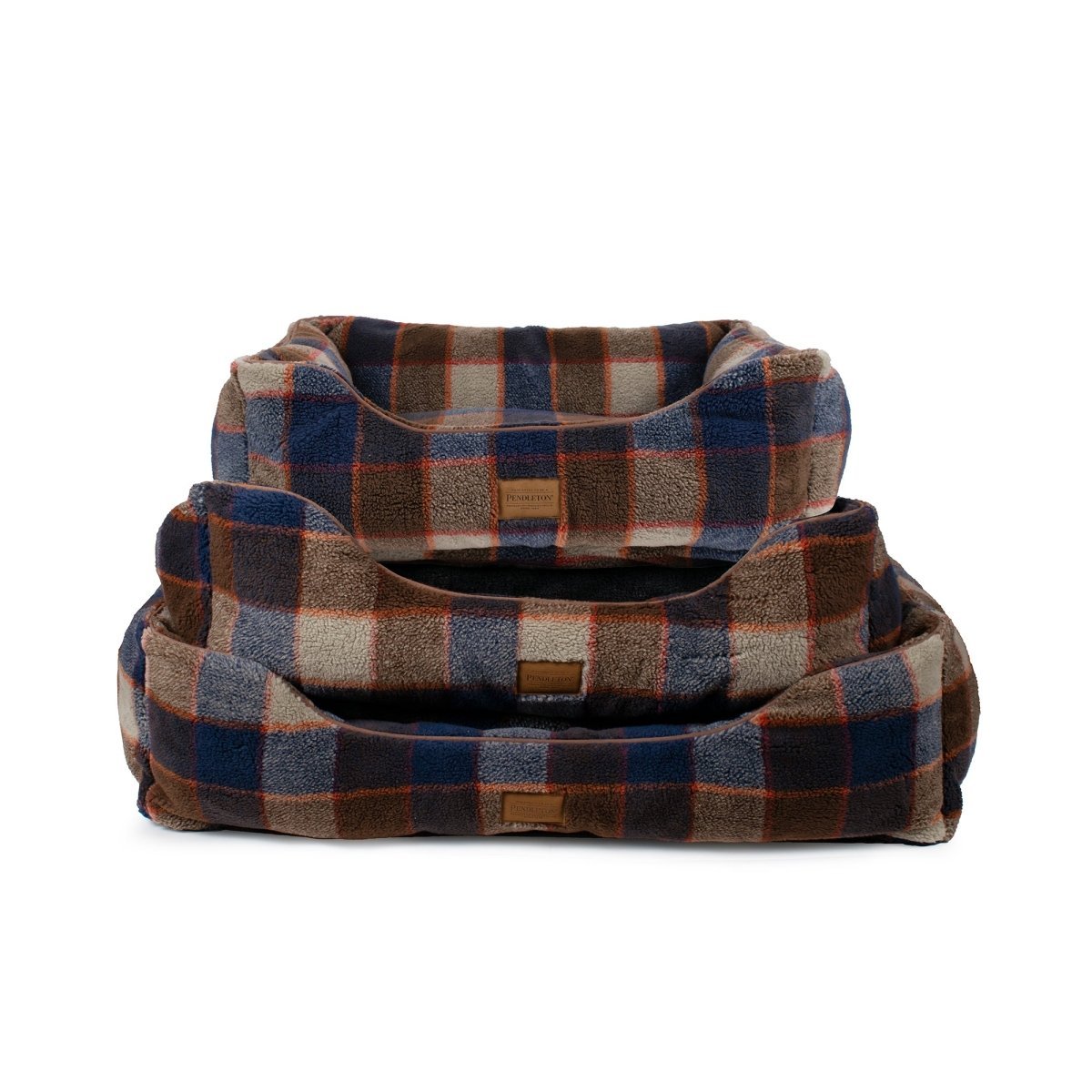 Pendleton Berber Kuddler | Plush Bolster Dog Bed with Recycled Fill & Washable Cover