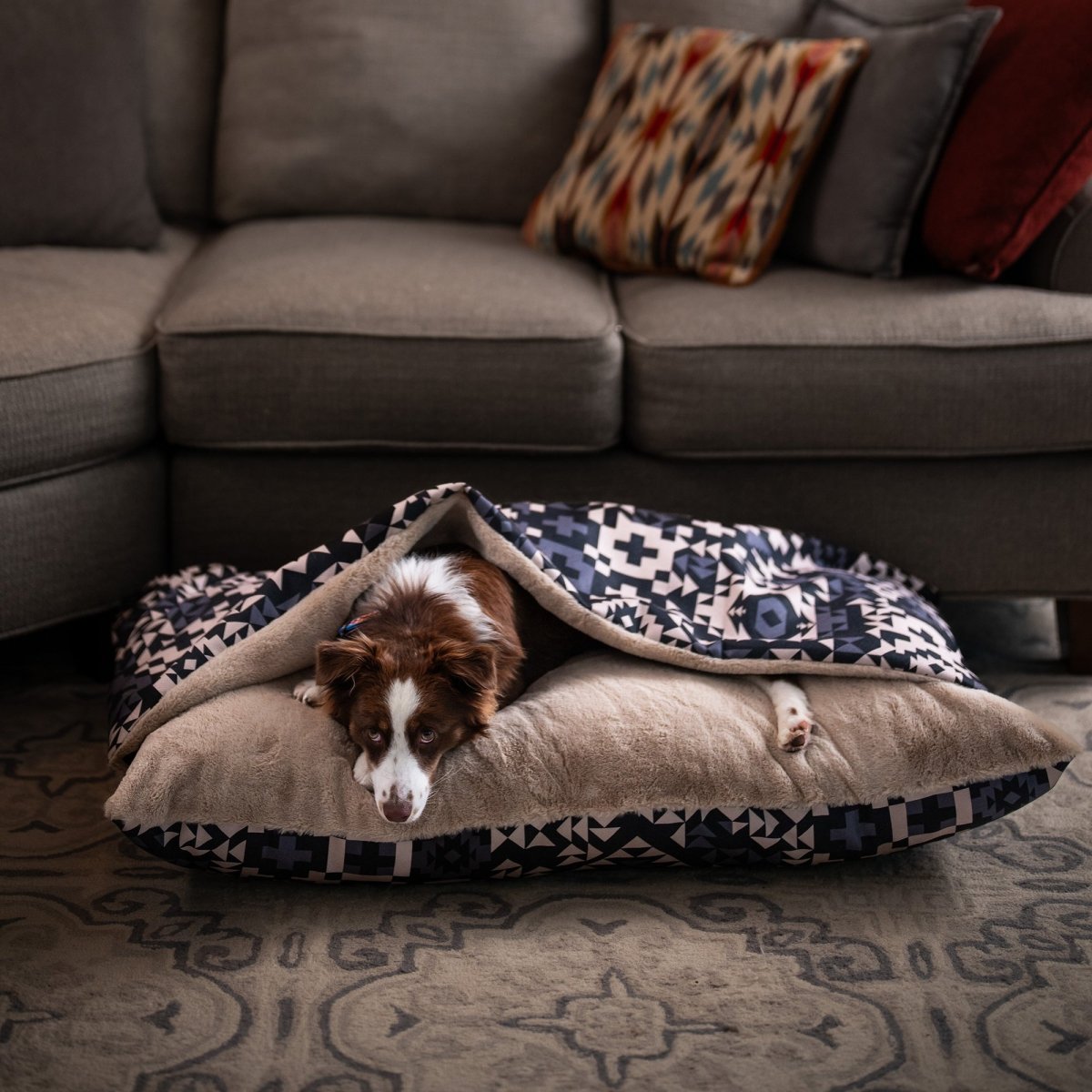 Pendleton Burrow Bed | Cozy Faux Fur Nest with CertiPUR-US® Memory Foam & Washable Cover (3 Sizes)