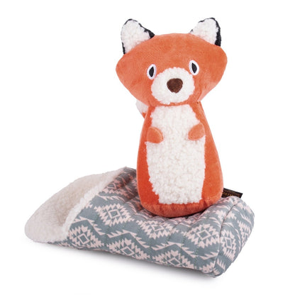 Pendleton Camp Pal Dog Plush Toy | Crinkle Sleeping Bag Toy with Removable Squeaky Fox or Raccoon