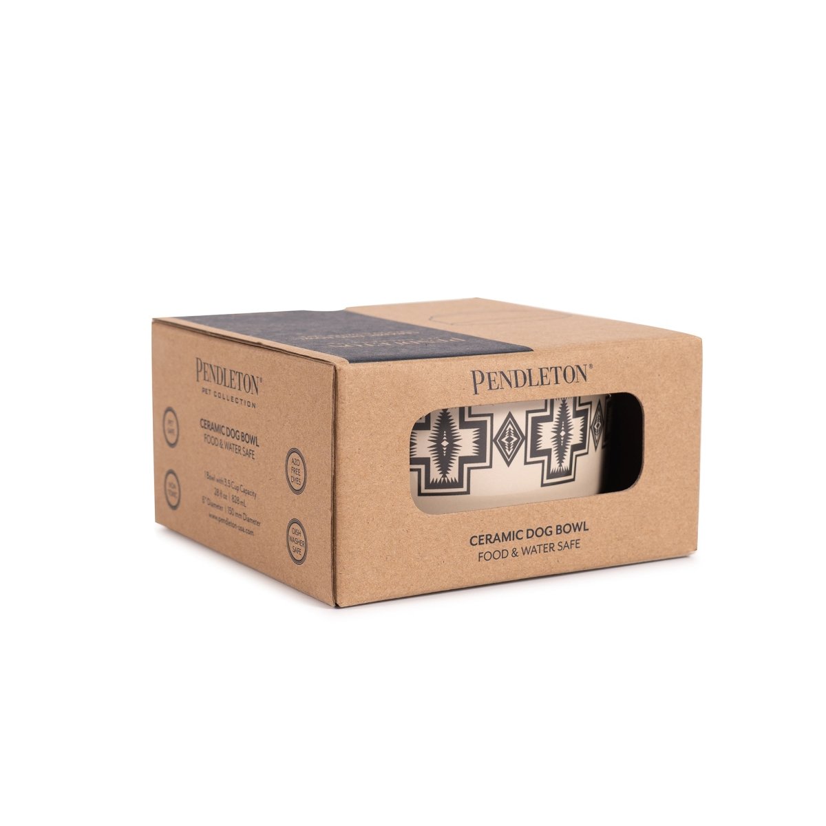 Pendleton Ceramic Food & Water Pet Bowl | Dishwasher-Safe Dog Bowl with Iconic Pendleton Motif (2 Sizes)