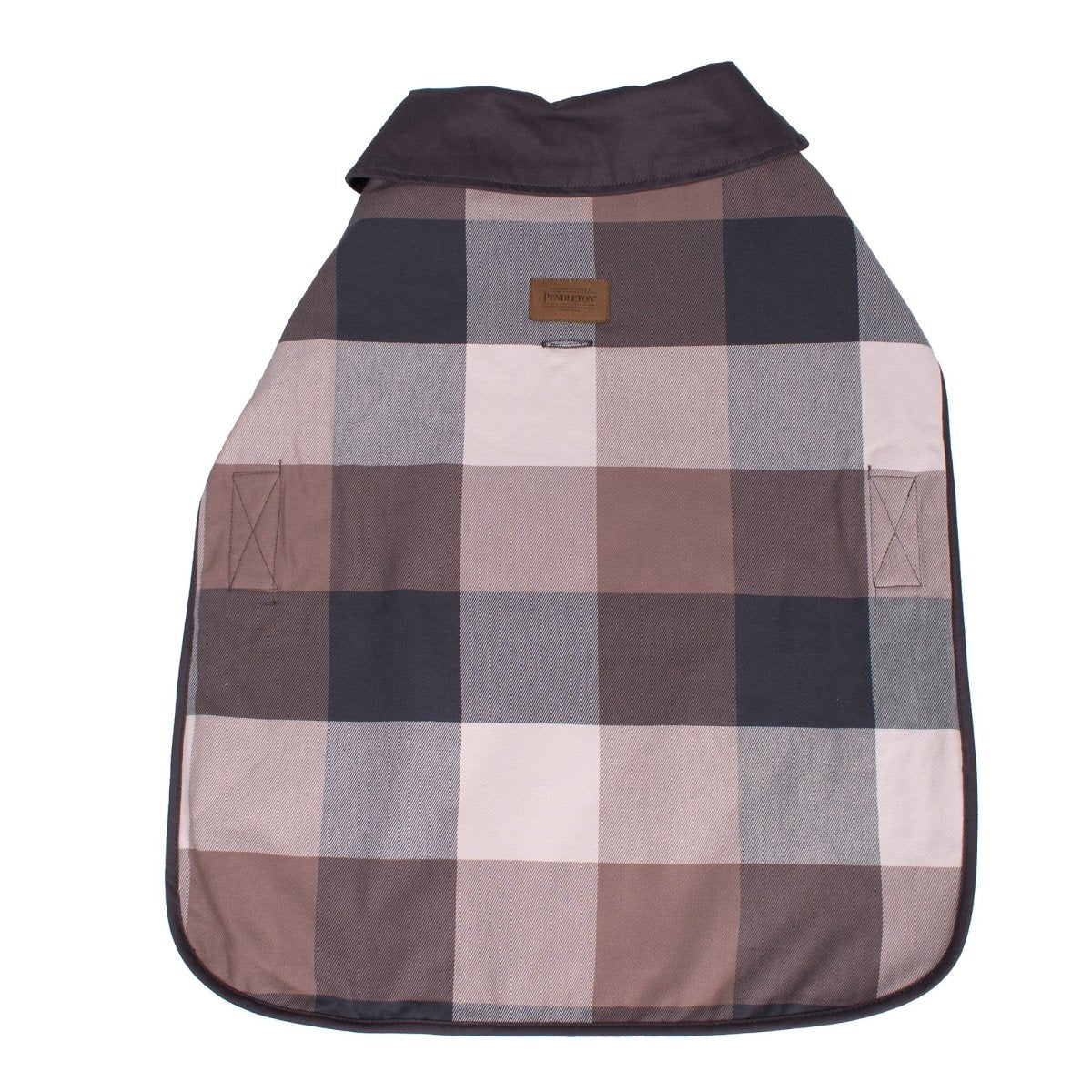 Pendleton Plaid Pet Coat | Warm Woven Cotton Jacket with Quilted Lining, Adjustable Belt & Leash Access