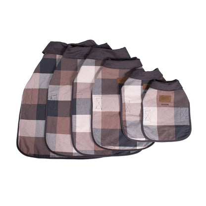 Pendleton Plaid Pet Coat | Warm Woven Cotton Jacket with Quilted Lining, Adjustable Belt & Leash Access