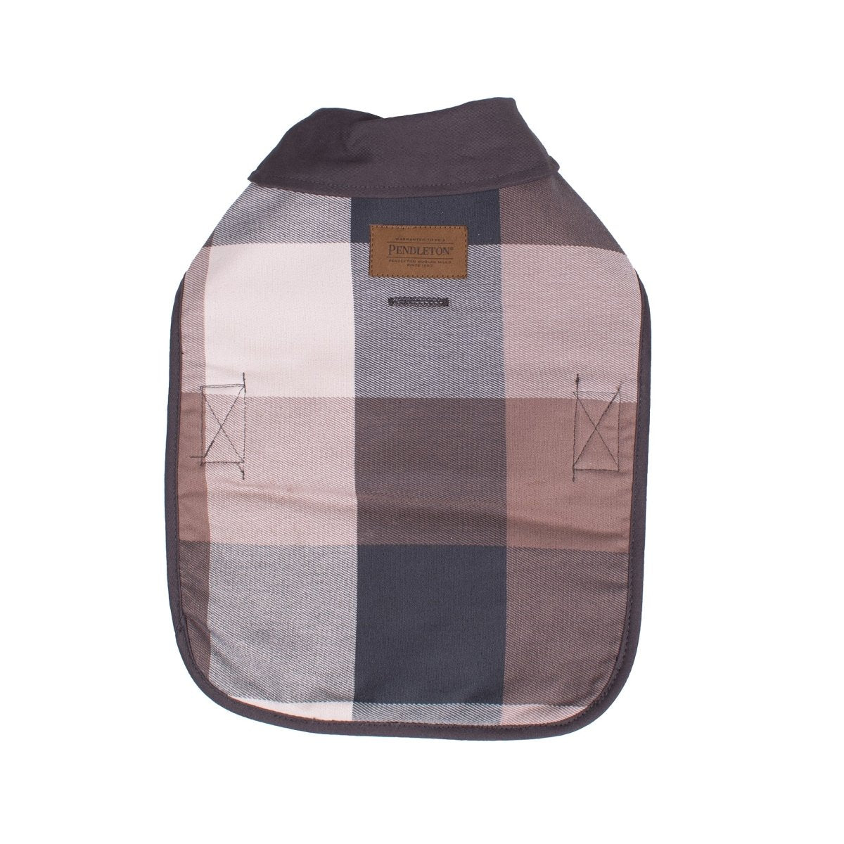 Pendleton Plaid Pet Coat | Warm Woven Cotton Jacket with Quilted Lining, Adjustable Belt & Leash Access
