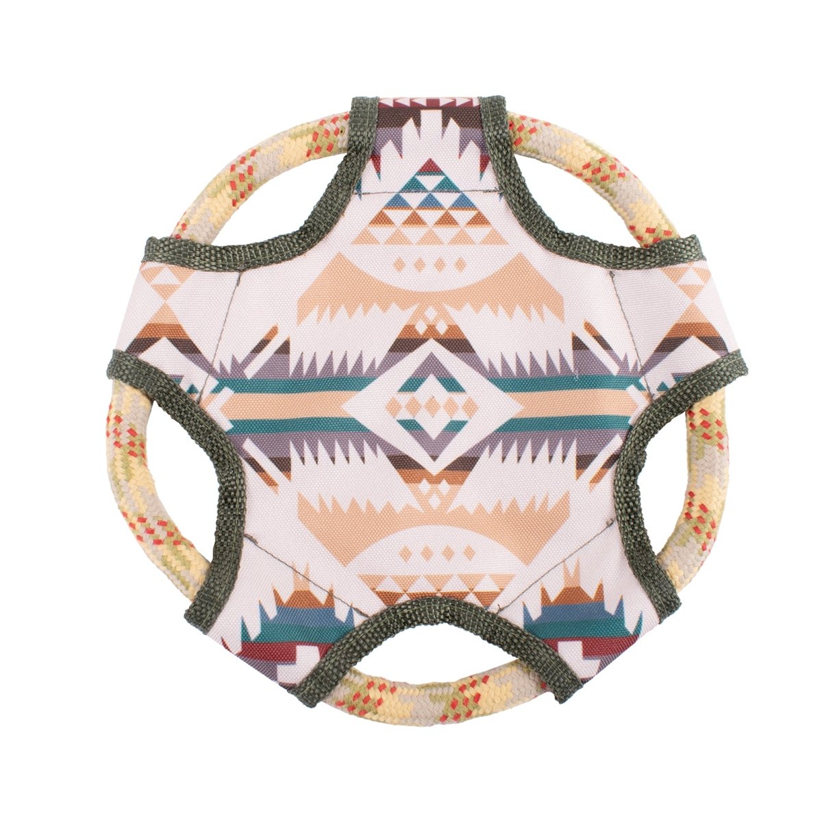 Pendleton Flying Disc Rope Dog Toy | Durable Reinforced Fetch Frisbee with Iconic Pendleton Print