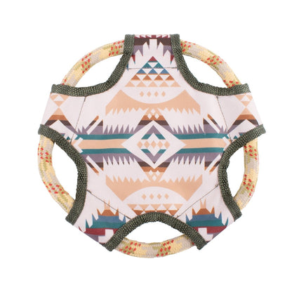 Pendleton Flying Disc Rope Dog Toy | Durable Reinforced Fetch Frisbee with Iconic Pendleton Print