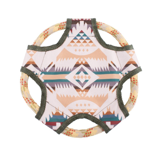 Pendleton Flying Disc Rope Dog Toy | Durable Reinforced Fetch Frisbee with Iconic Pendleton Print