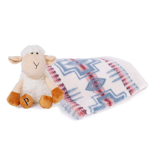 Pendleton Harding Rosewood Berber Pet Throw + Lamb Gift Set | Cozy 30x40 Dog Blanket with Plush Toy (Machine Washable)